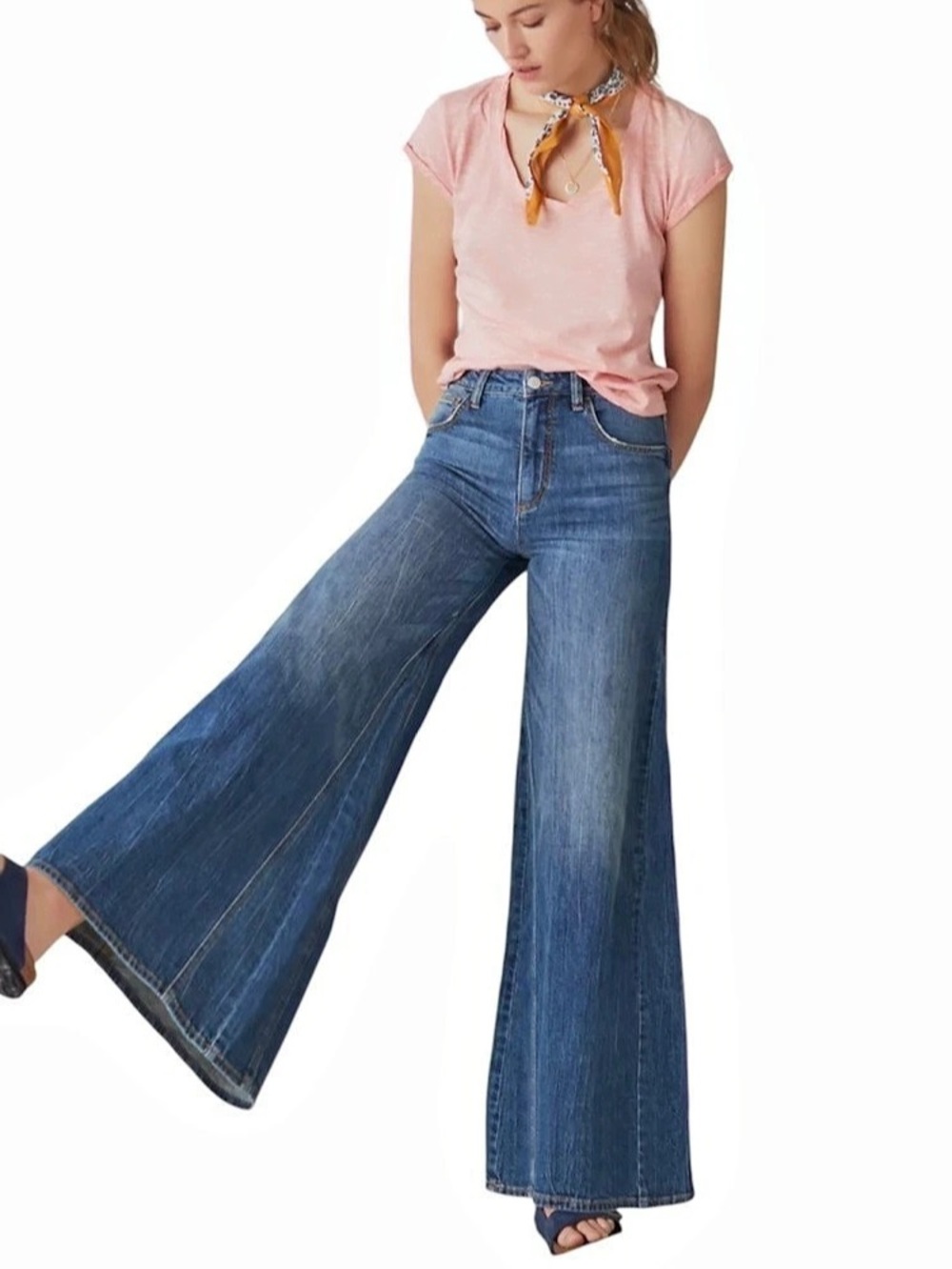 Pilcro Wide Leg Denim Jeans Waist 27